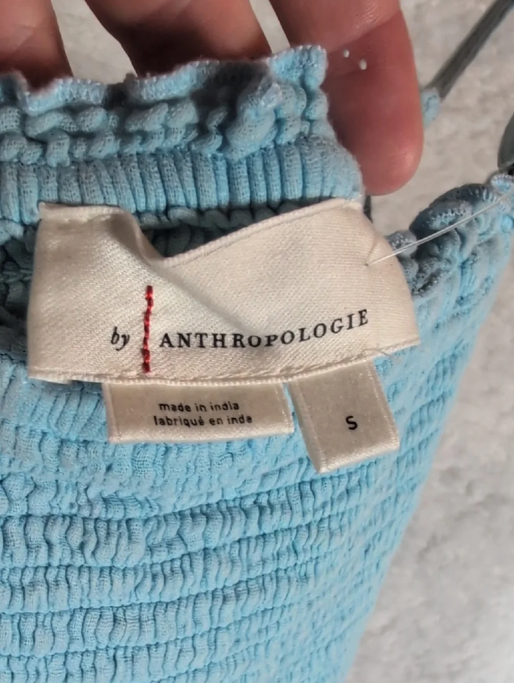 Nwot Anthropologie Light Blue Smocked Maxi Sundress - Picture 3 of 7